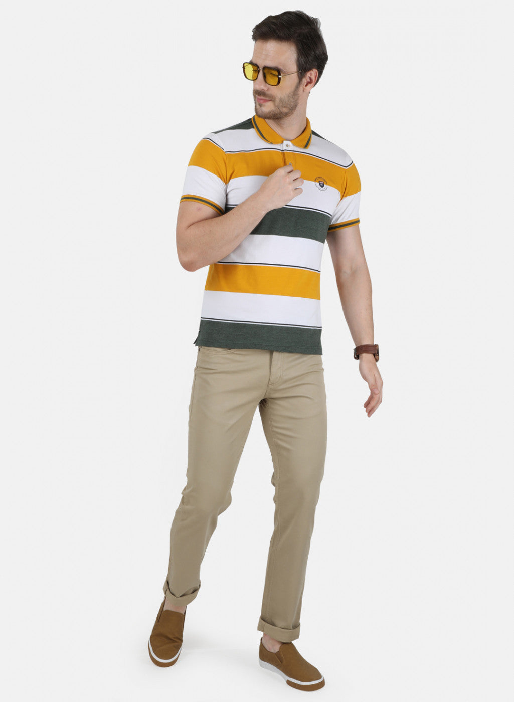 Mens Mustard Stripe T-Shirt