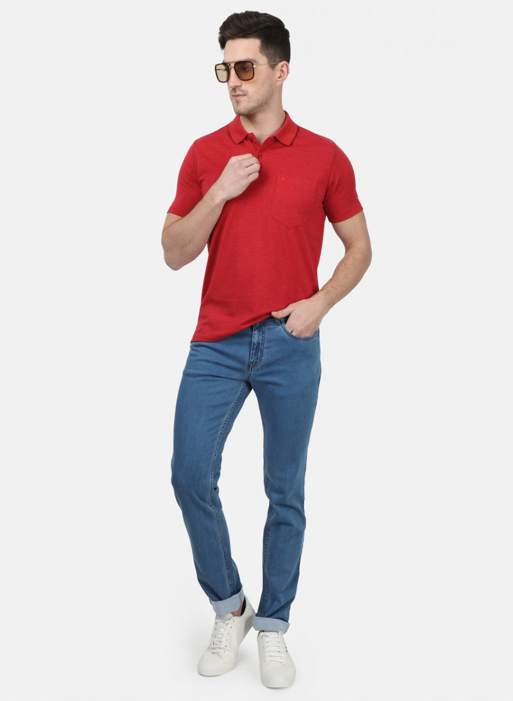Mens Maroon Plain T-Shirts