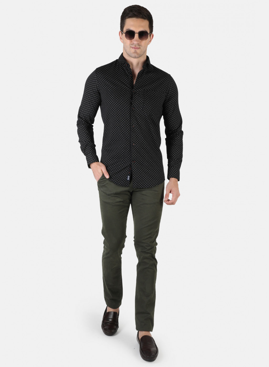 Men Black Printed Shirt