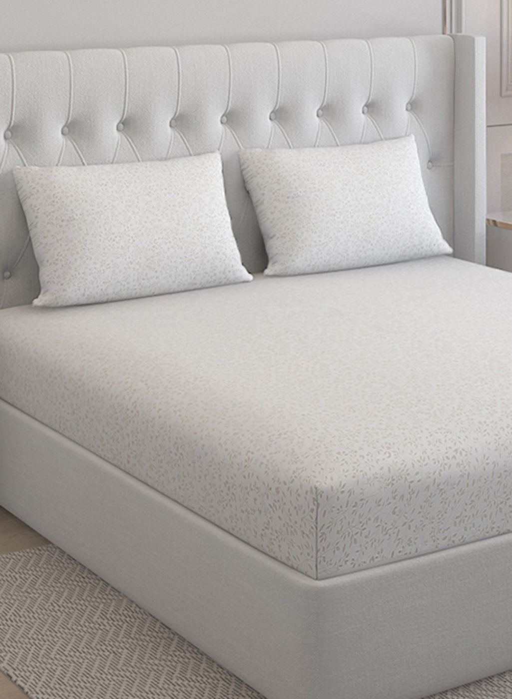 210TC Pure Cotton Queen Bedsheet with 2 Pillow Covers