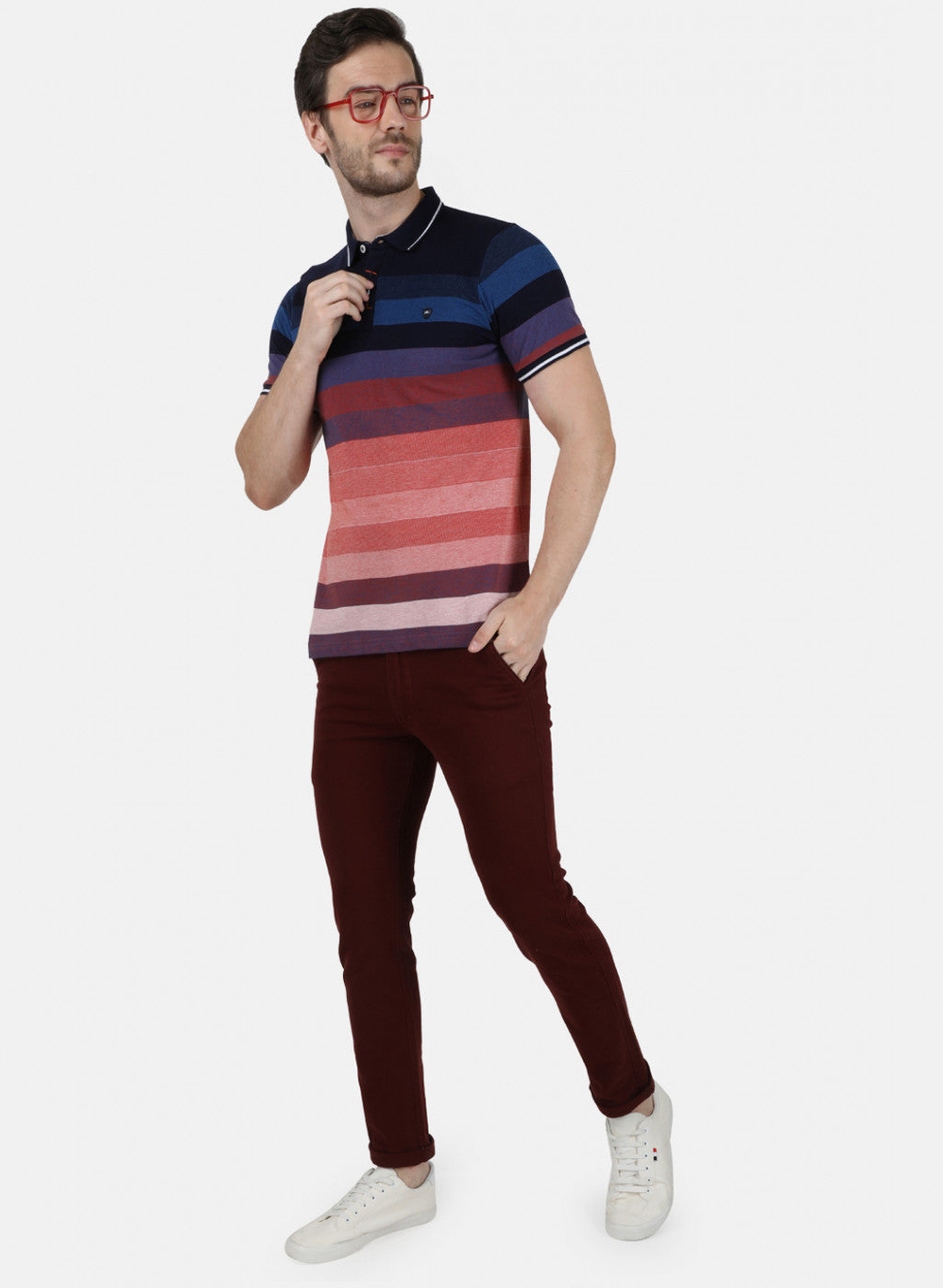 Mens Multi Color Stripe T-Shirt