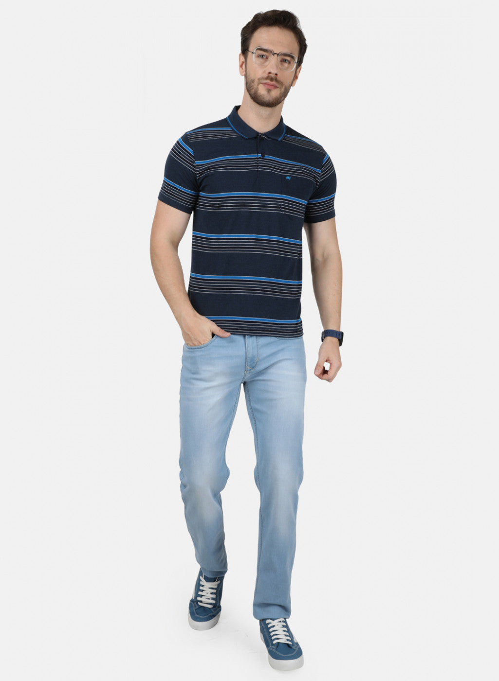 Mens Blue Stripe T-Shirt
