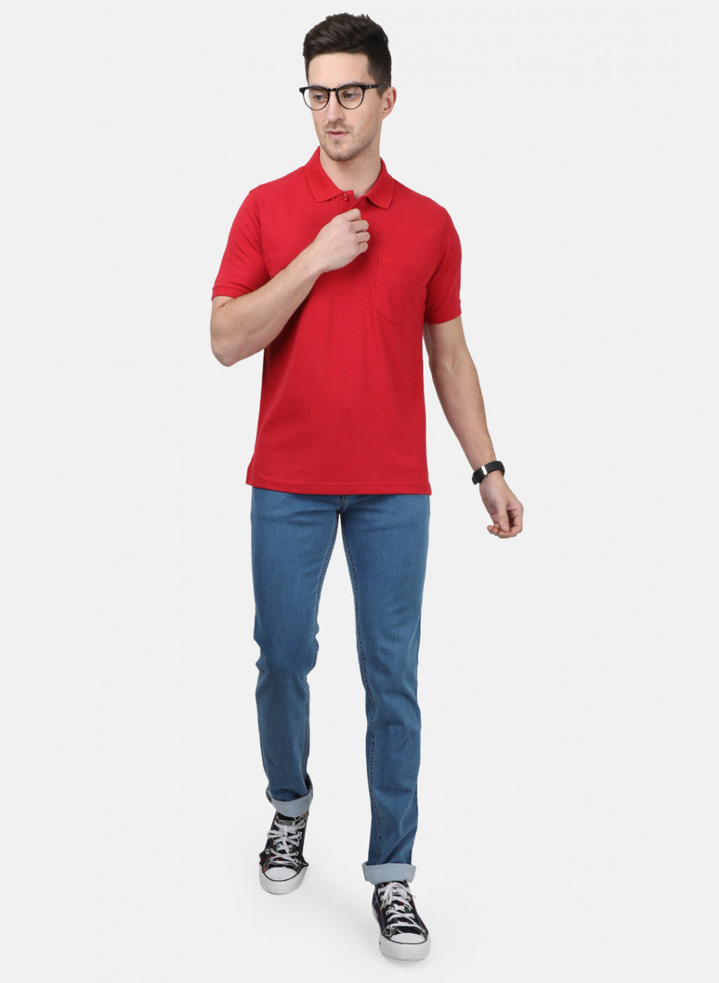 Mens Red Plain T-Shirts