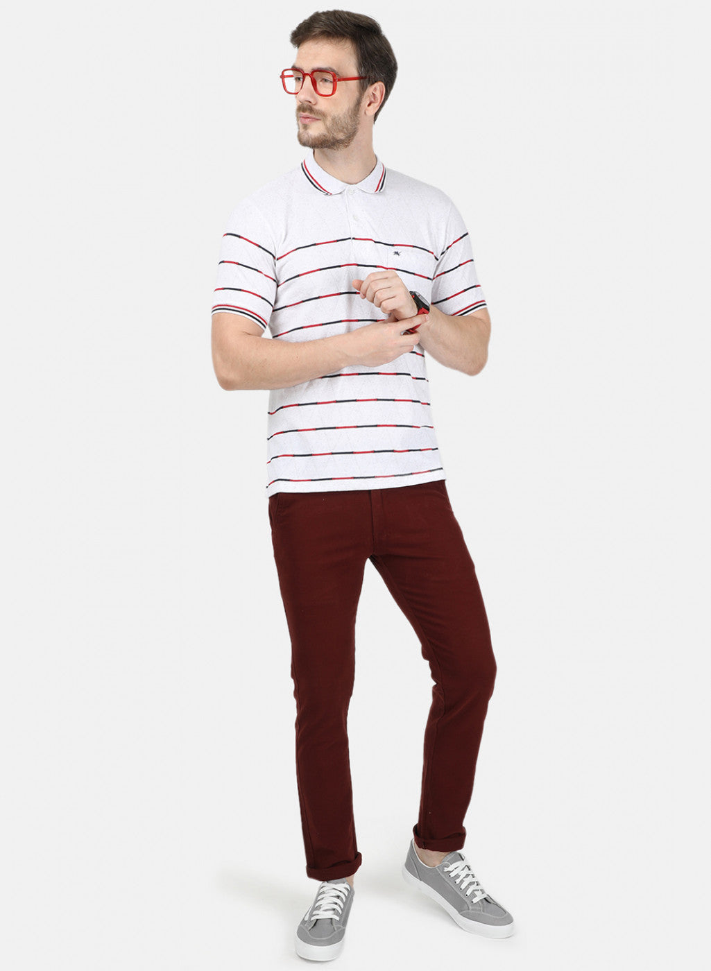 Mens White Stripe T-Shirt