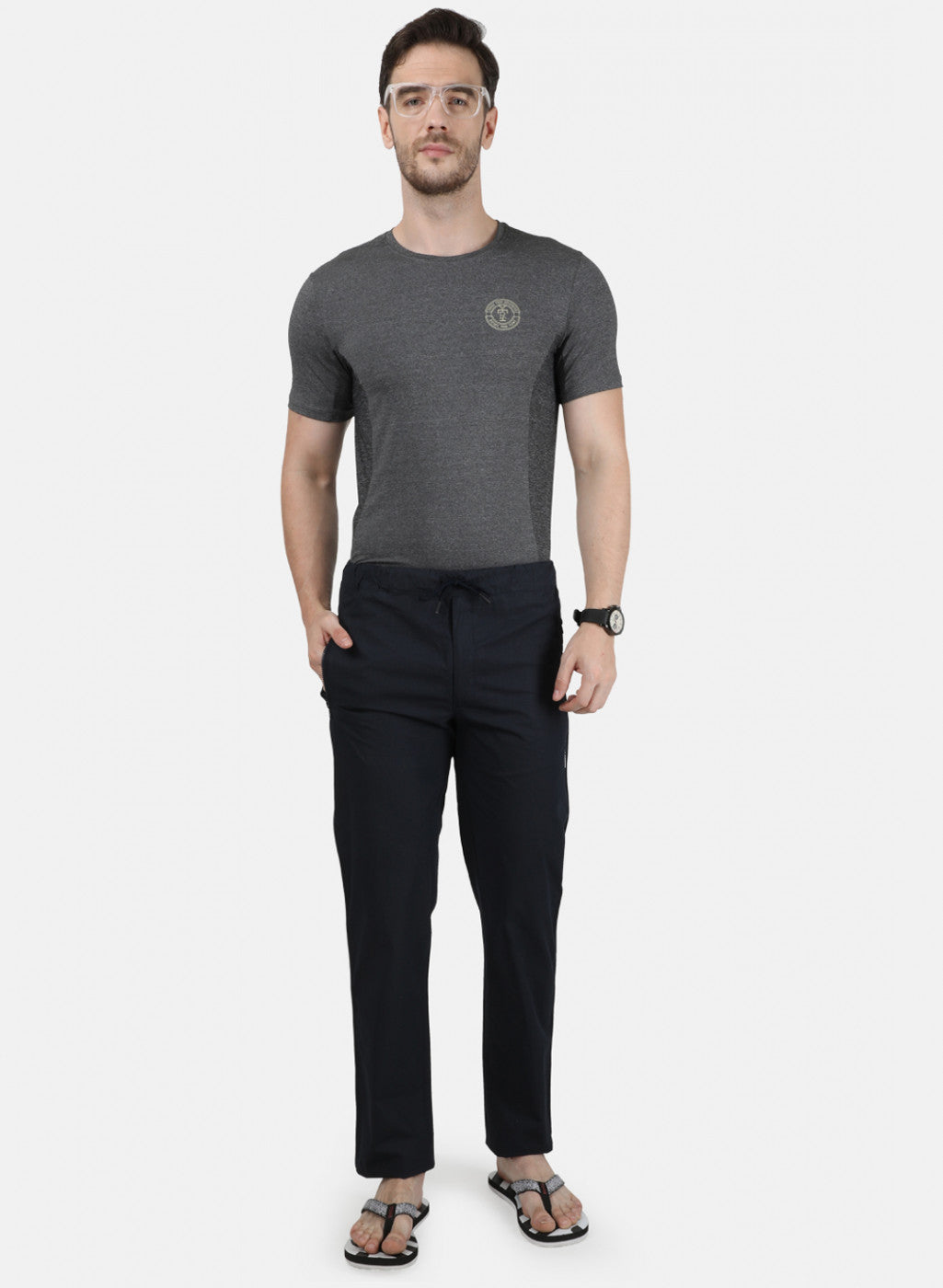 Mens NAvy Blue Printed Lowers