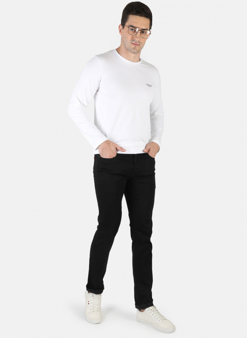 Men Black Narrow Fit Denim