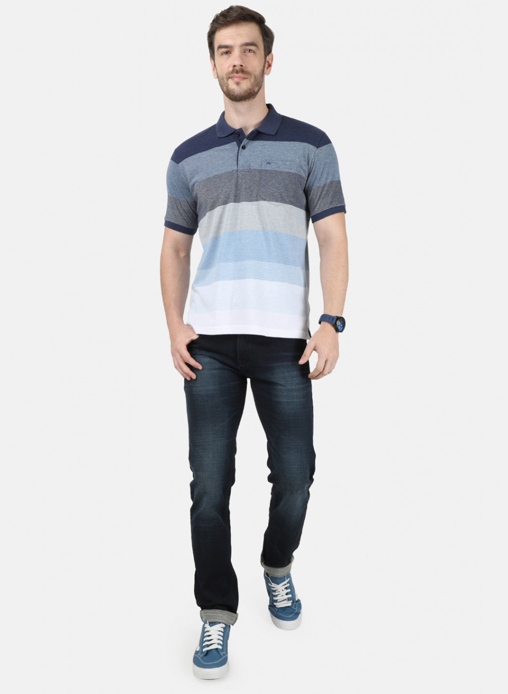 Mens NAvy Blue Stripe T-Shirt