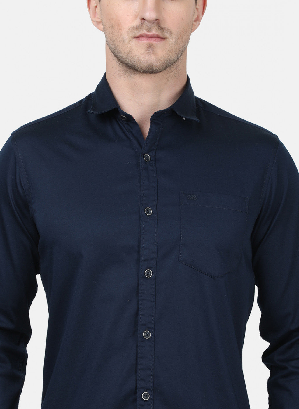 Mens NAvy Blue Solid Shirts