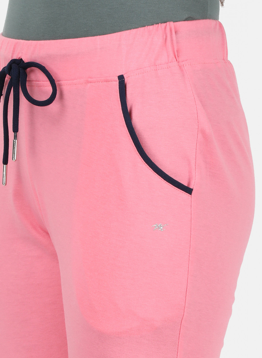 Womens Pink Plain Capri