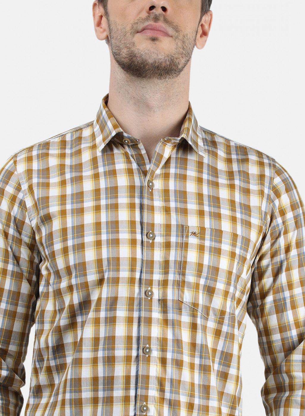 Men Brown Check Shirt
