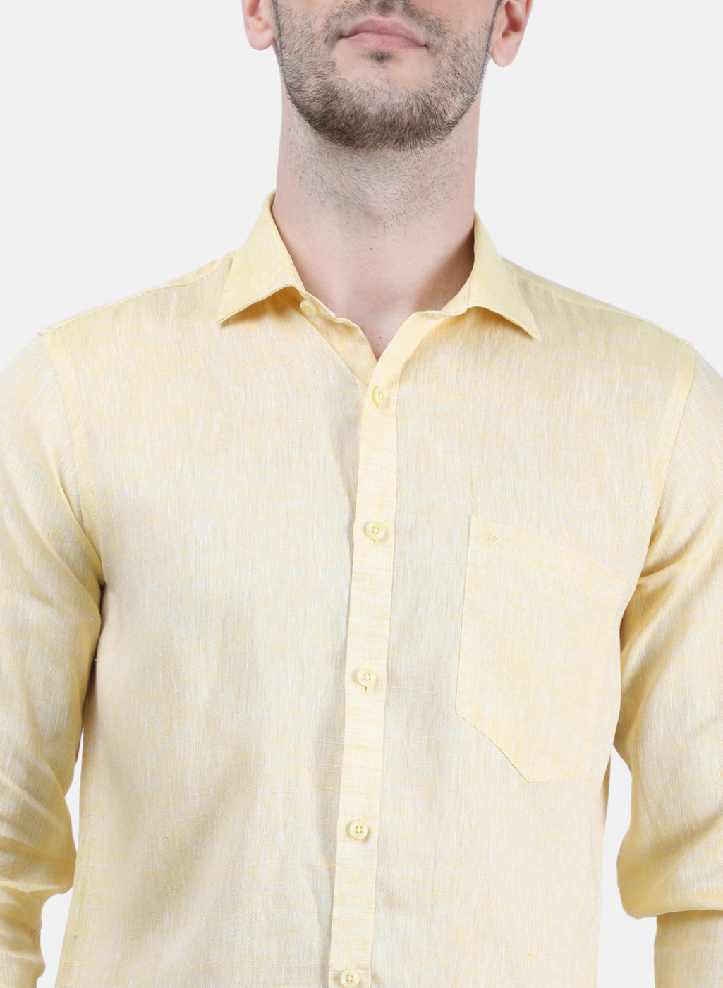 Men Yellow Solid Shirt