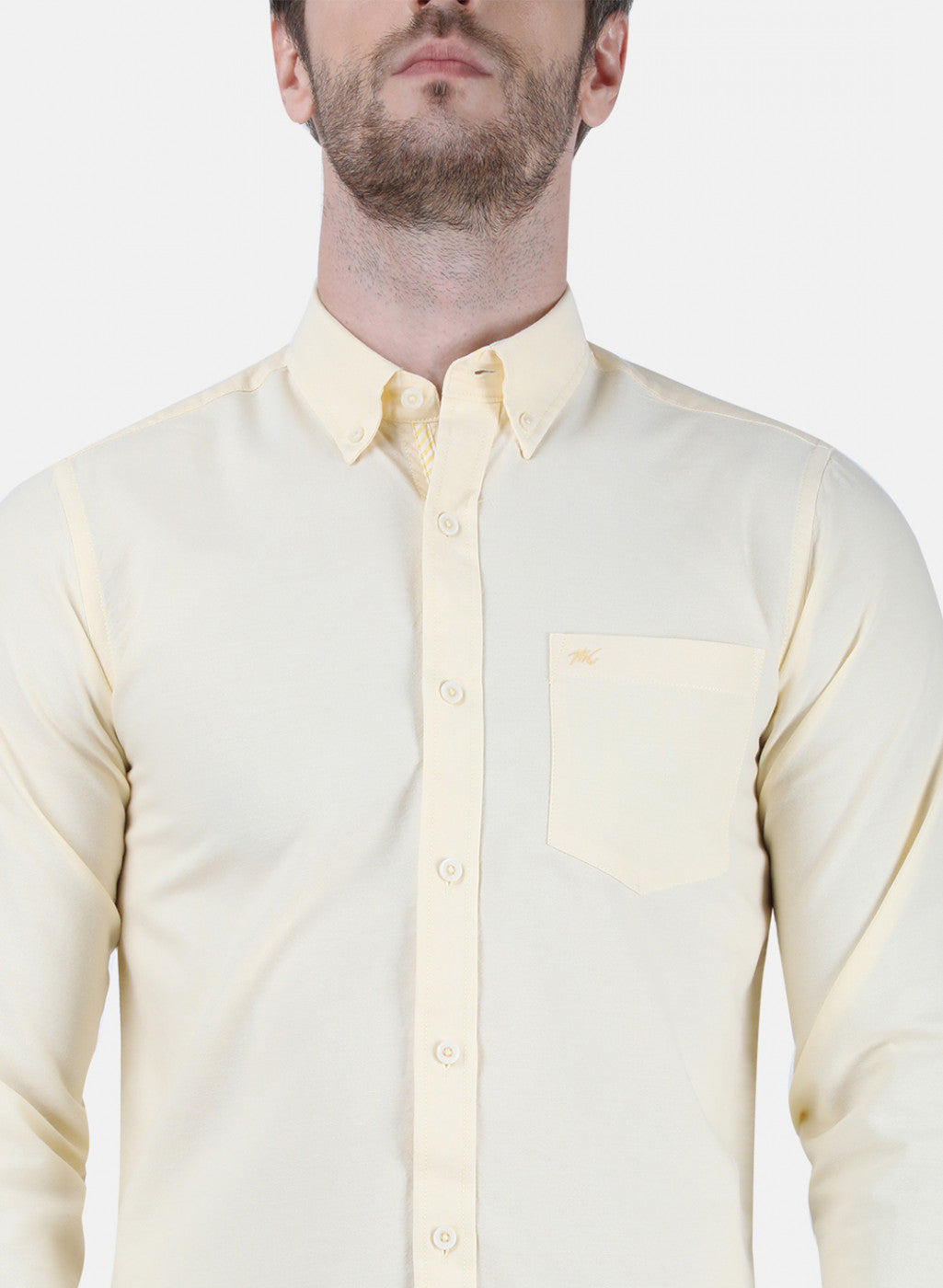 Mens Yellow Solid Shirt