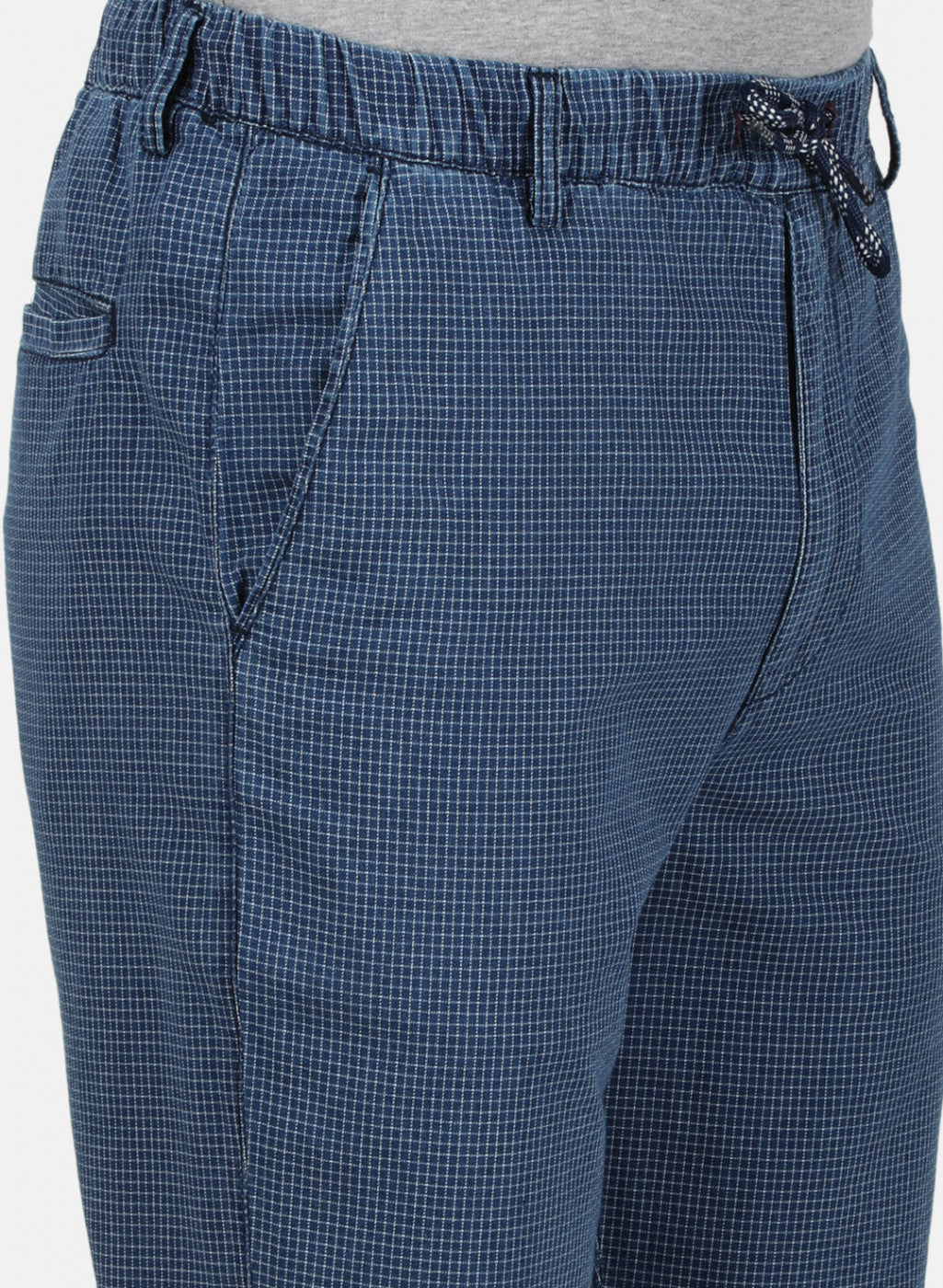 Mens Blue Check Lower