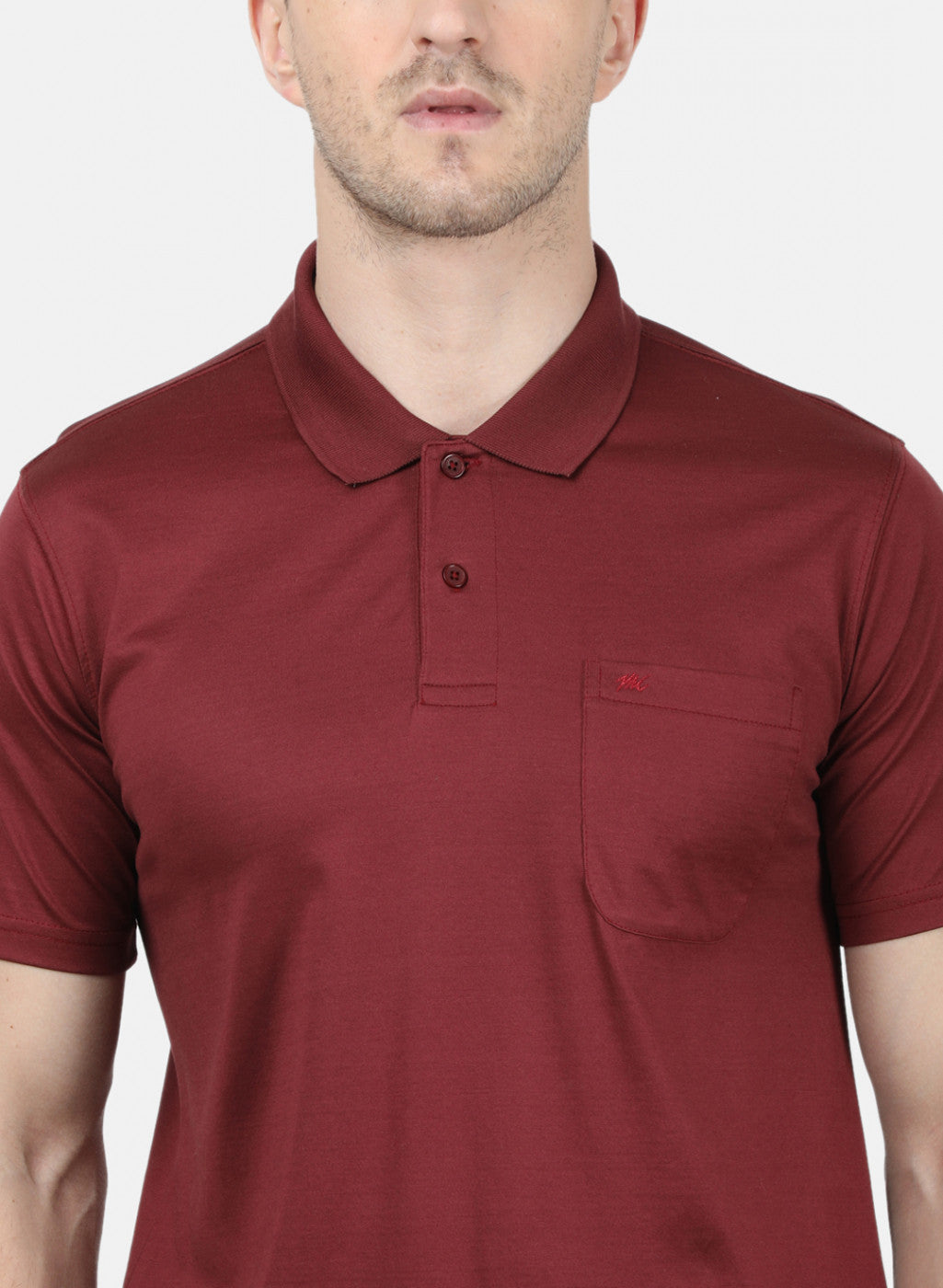 Mens Maroon Plain T-Shirt
