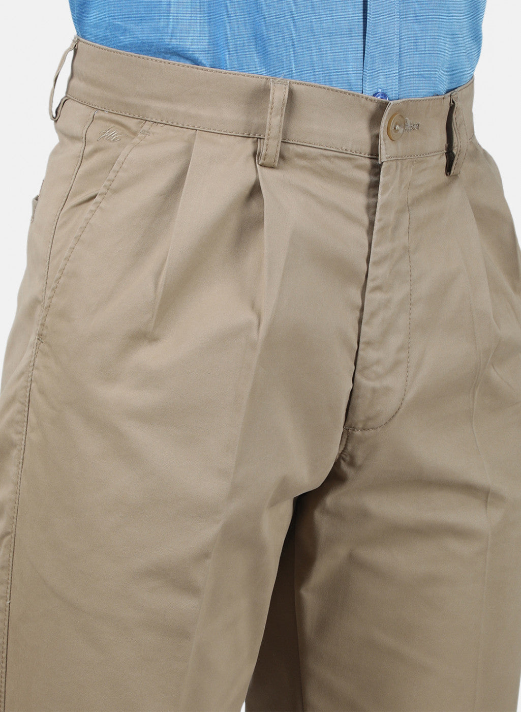 Mens Khaki Regular Trouser