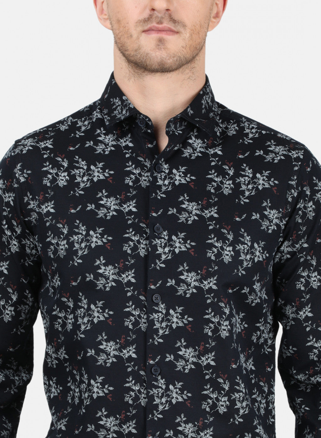 Mens NAvy Blue Printed Shirt