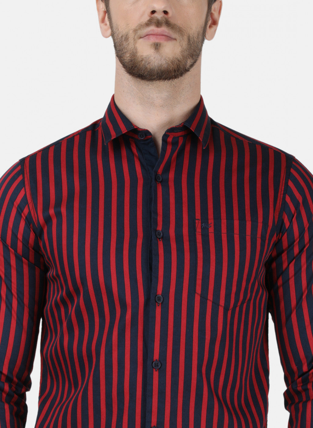 Mens Maroon Stripe Shirt