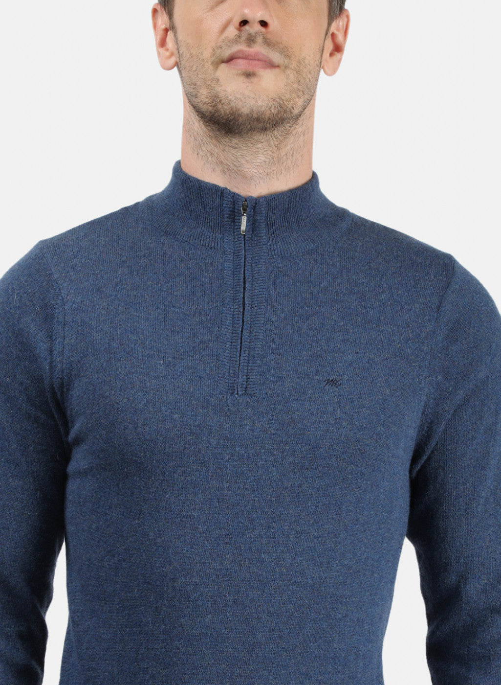 Men Blue Solid Pullover