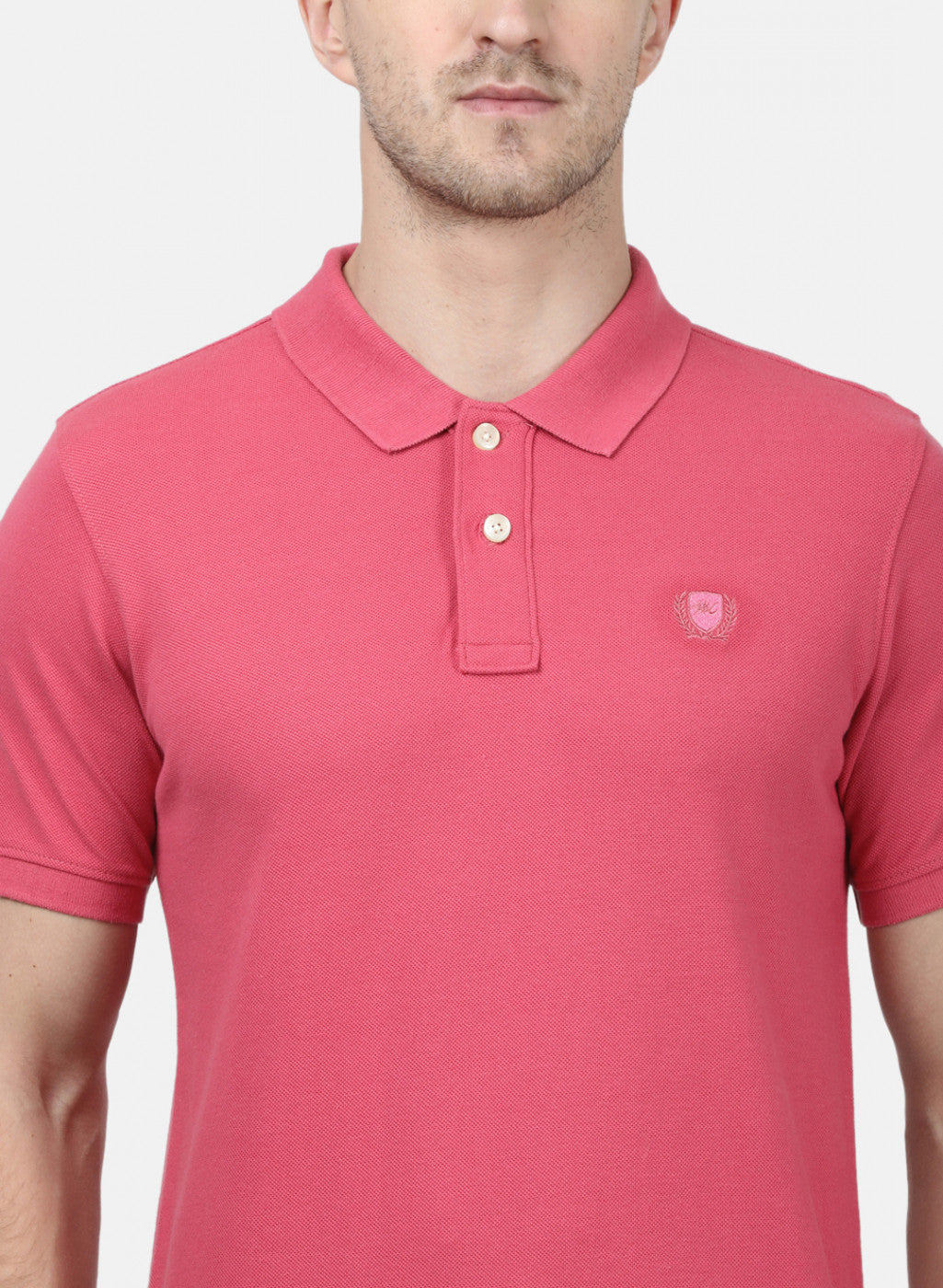 Mens Pink Plain T-Shirts