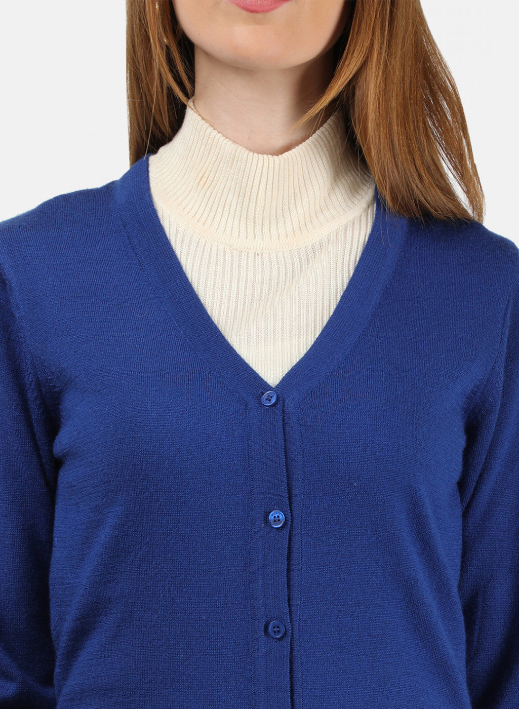 Women Royal Blue Solid Cardigan