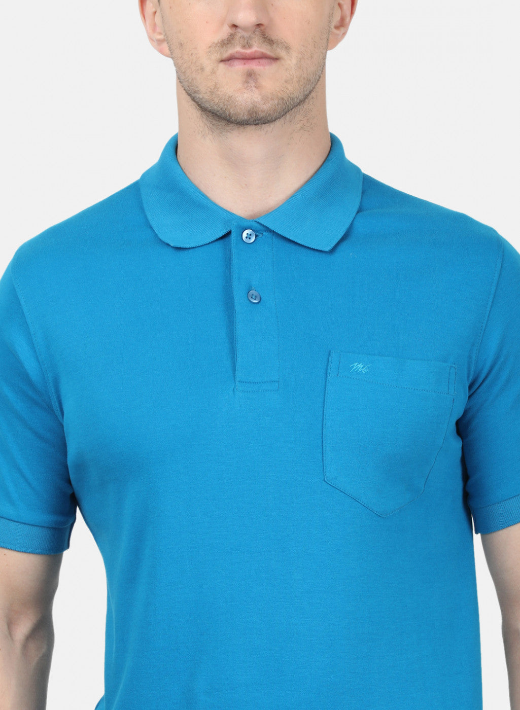 Mens Blue Plain T-Shirt