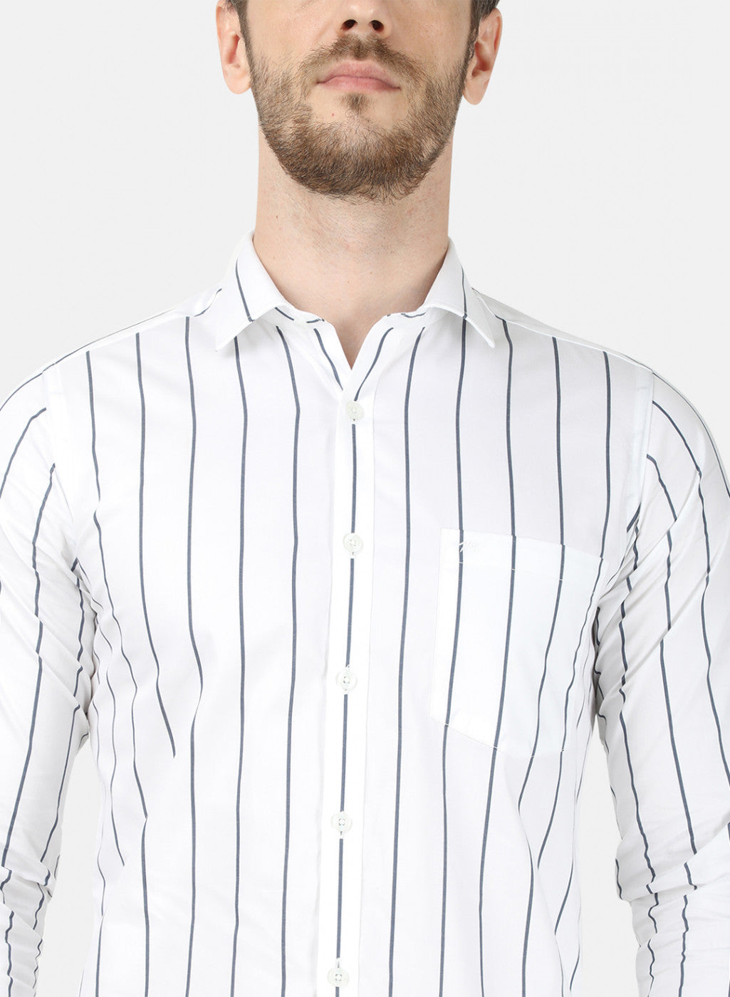 Mens White Stripe Shirt