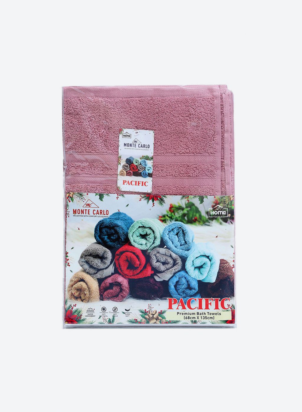 Pink Cotton 525 GSM Bath Towel