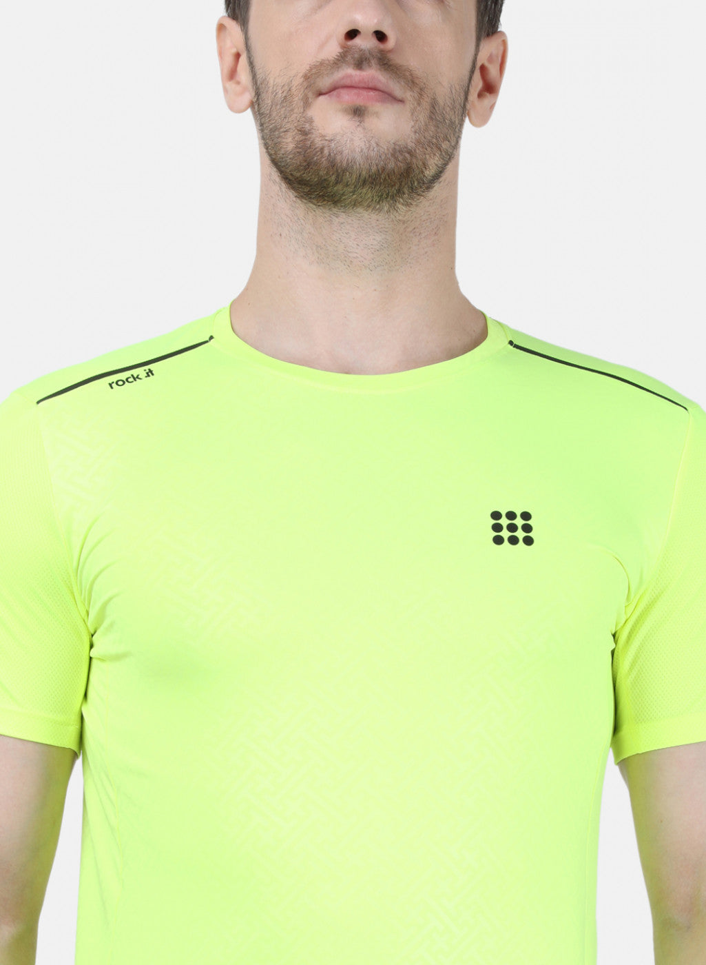 Rock.it Men Green Plain T-Shirt