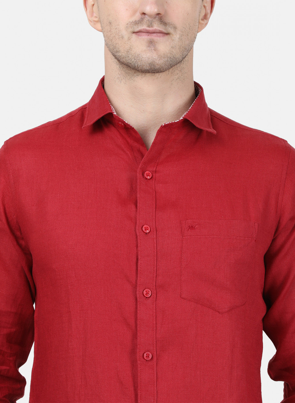 Mens Maroon Solid Shirt