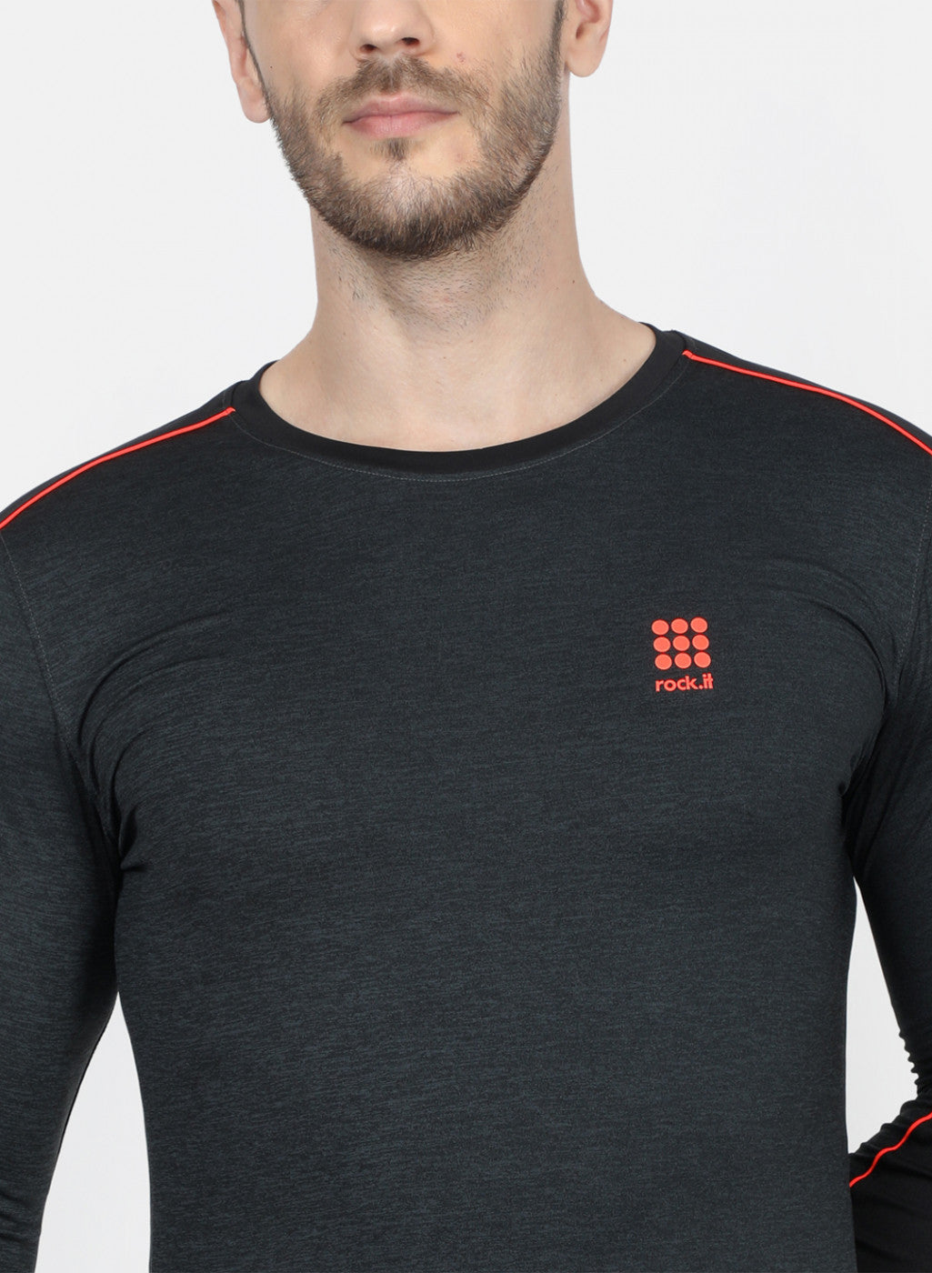 Rock.it Olive Slim Fit Full Sleeve Round Neck T-Shirt