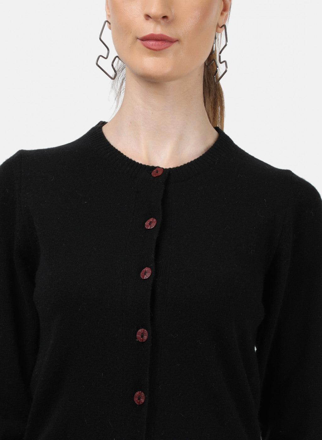 Women Black Solid Cardigan