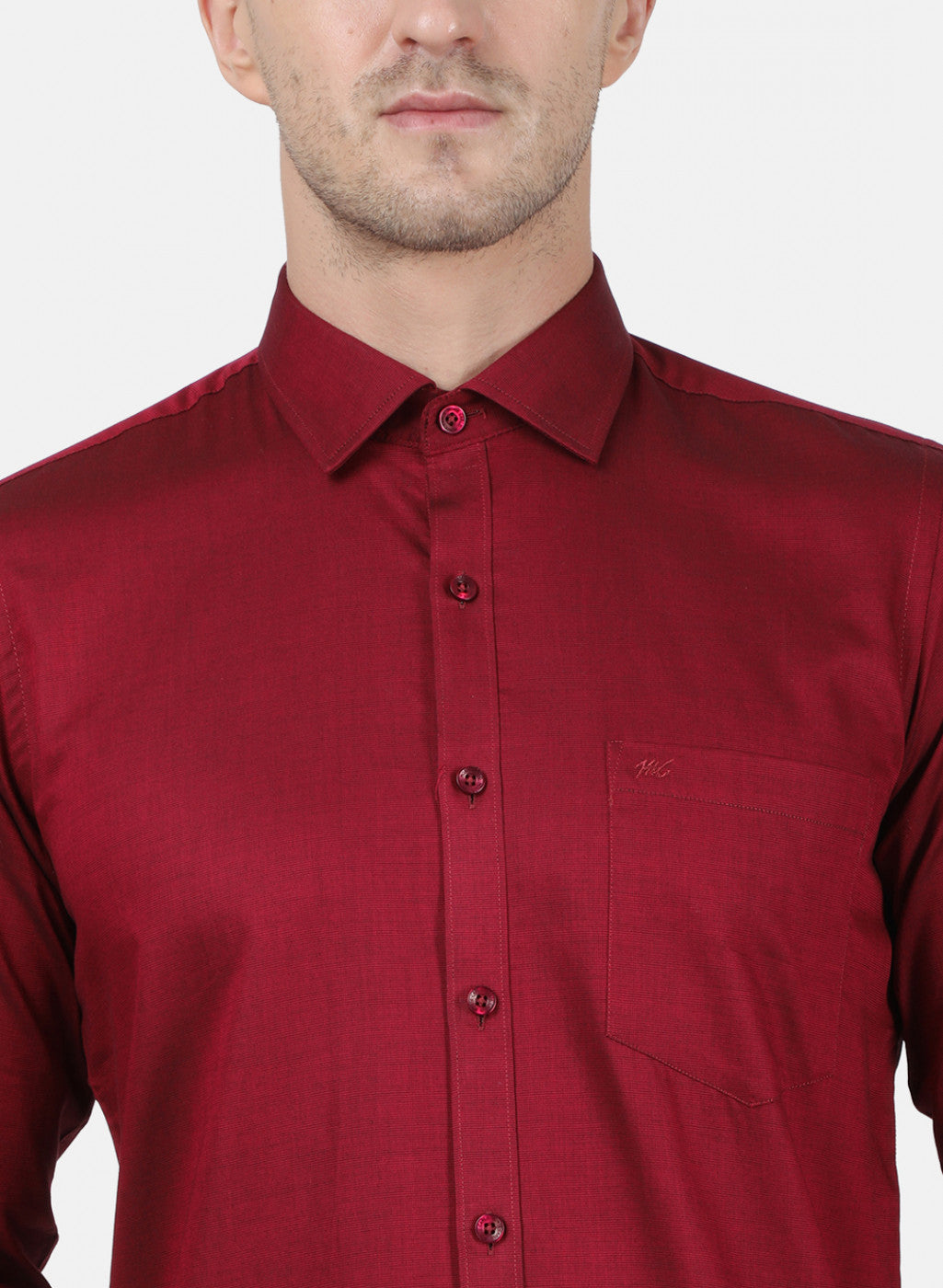 Mens Maroon Printed Shirt