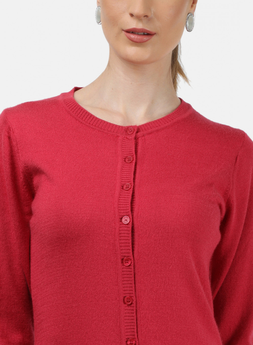 Women Pink Solid Cardigan