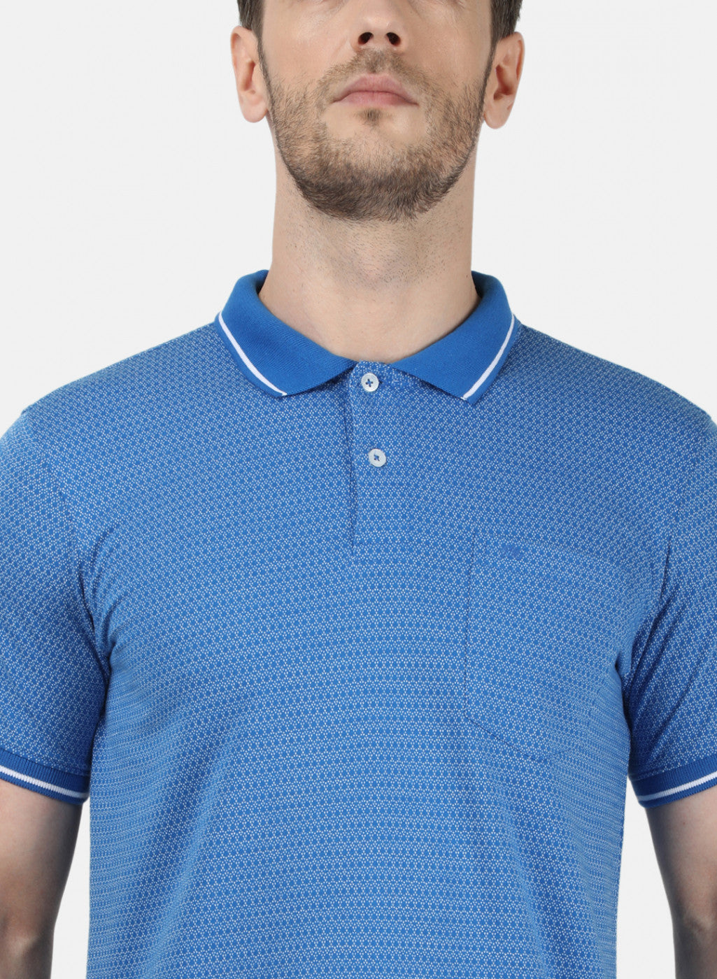 Mens Blue Jaquard T-Shirt