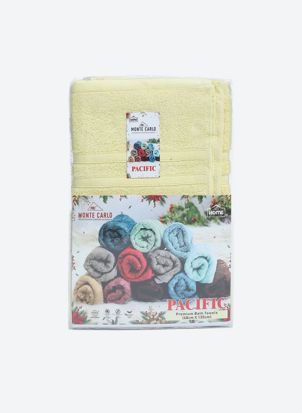 Yellow Cotton 525 GSM Bath Towel