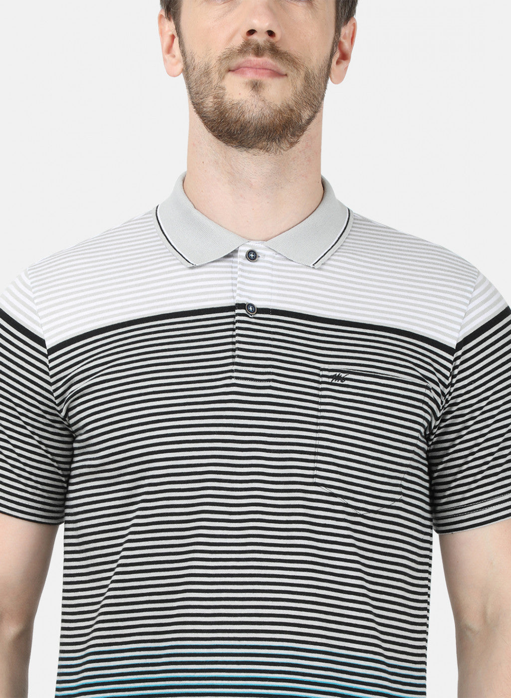 Mens Grey Stripe T-Shirt