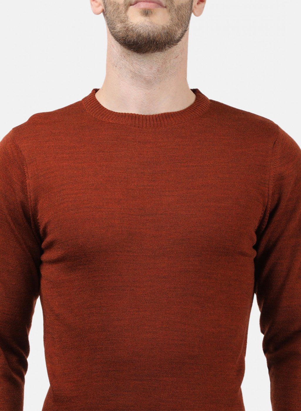 Men Brown Solid Pullover