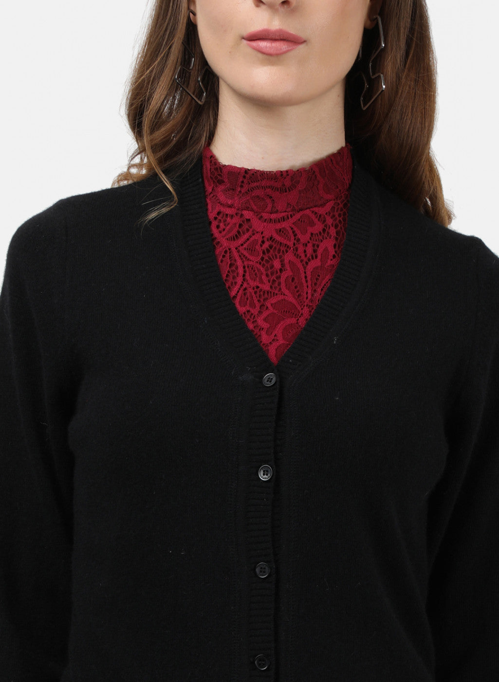 Women Black Solid Cardigan
