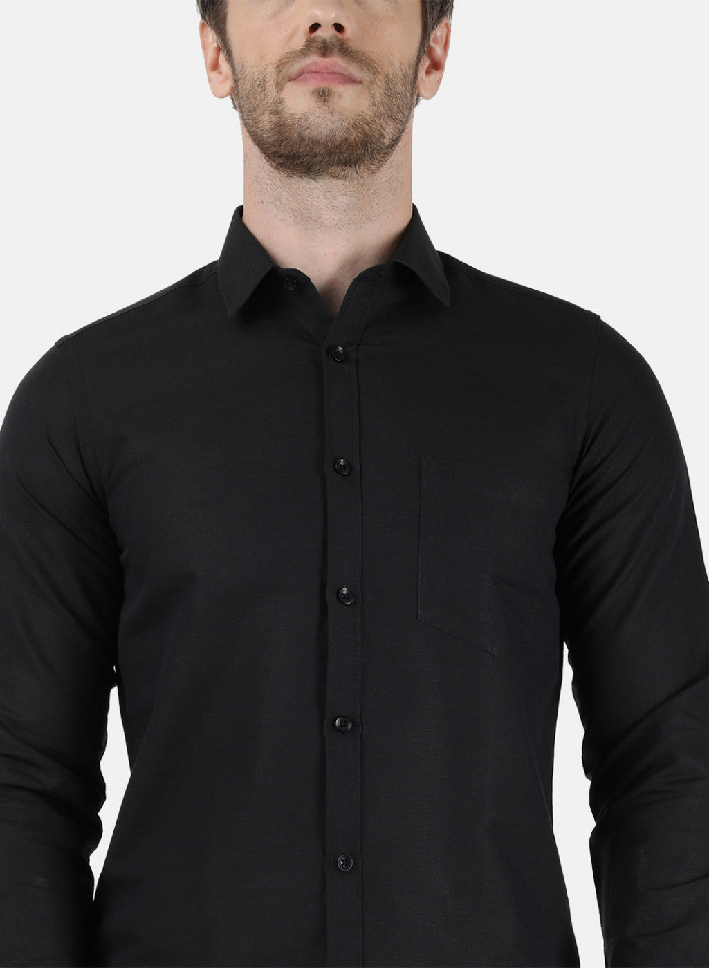 Mens Black Solid Shirt