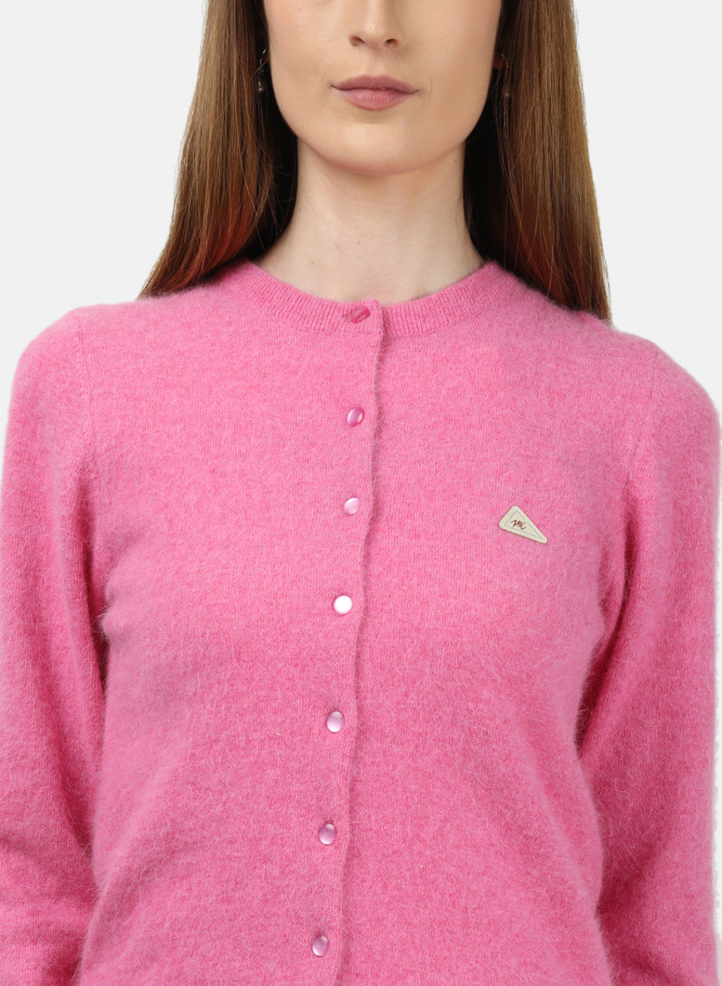Women Pink Solid Cardigan