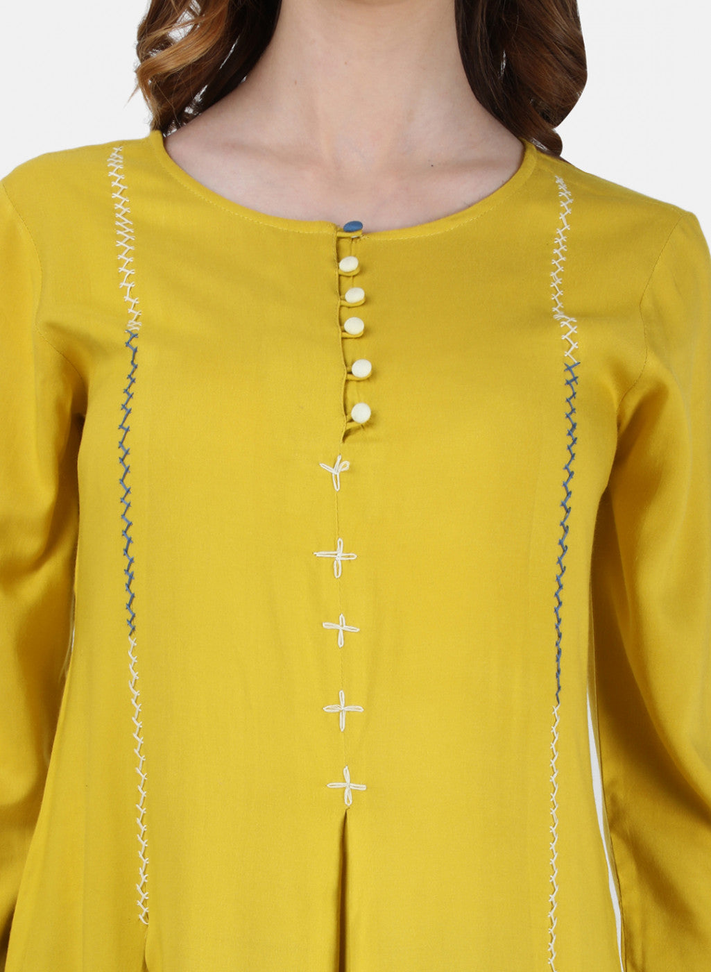 Womens Mustard Plain Tunic
