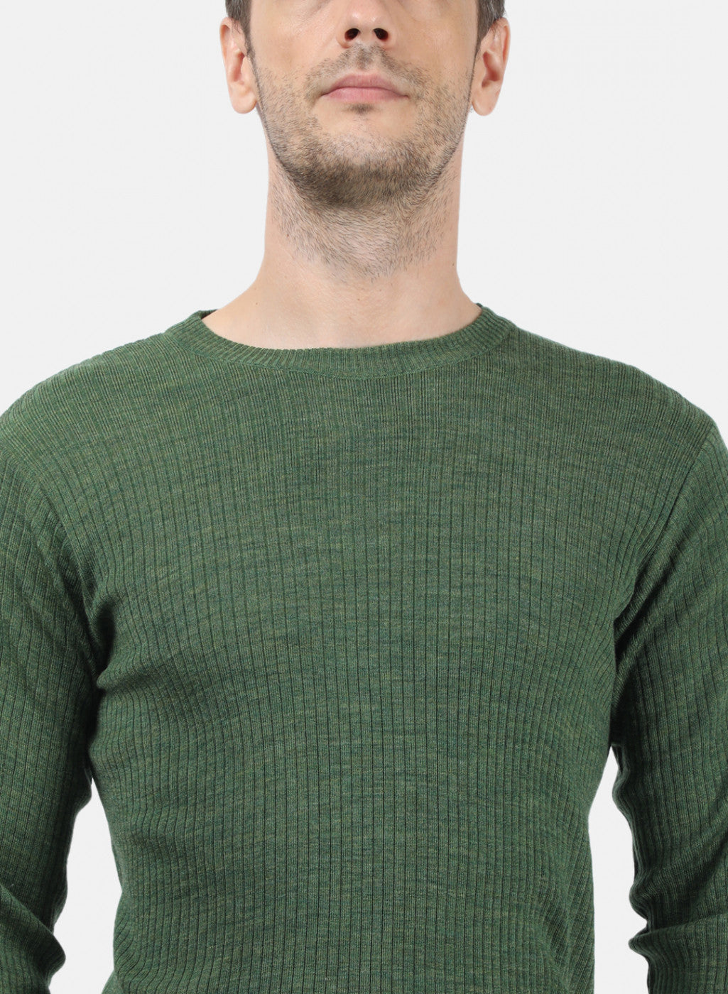 Men Olive Solid Pullover