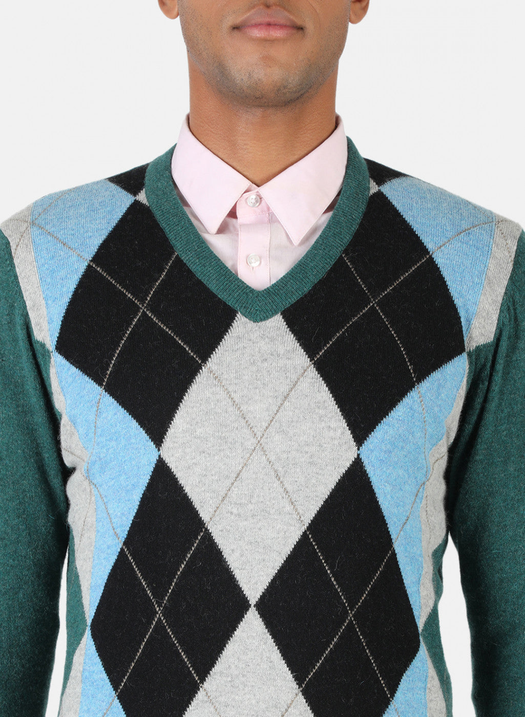 Men Green Solid Pullover