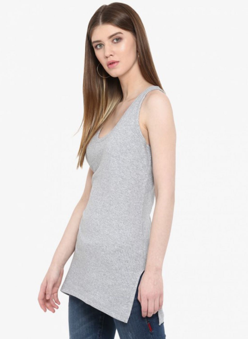 Women Grey Solid Thermal Vest