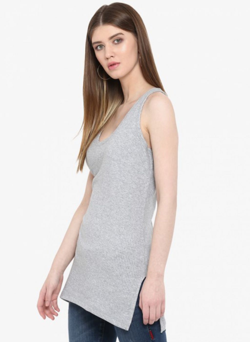 Women Grey Solid Thermal Vest