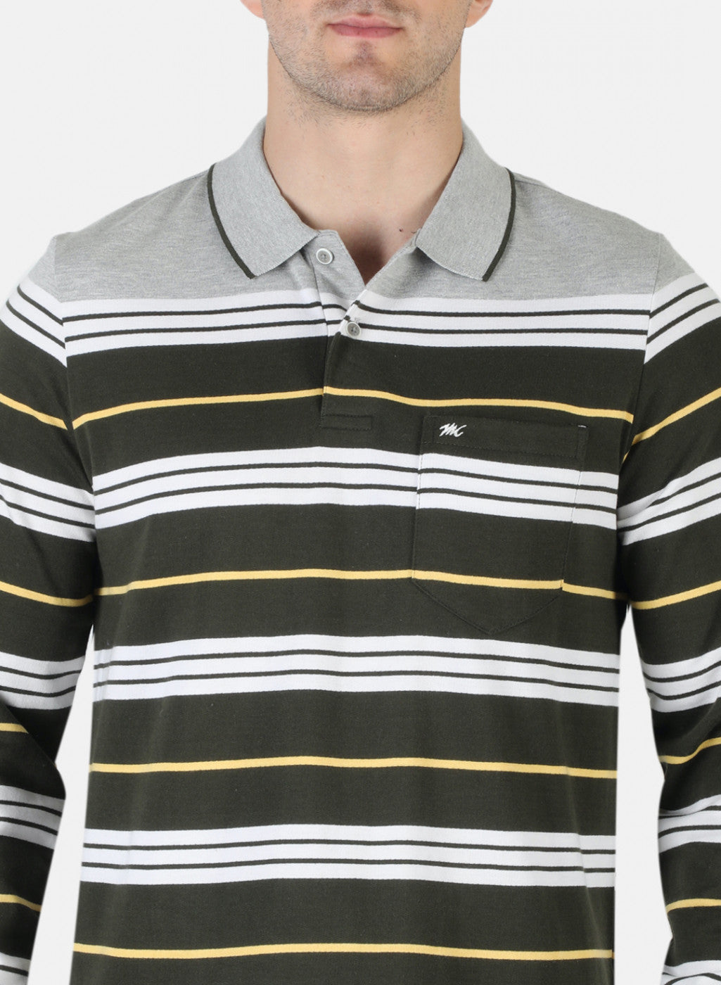 Men Grey Stripe T-Shirt
