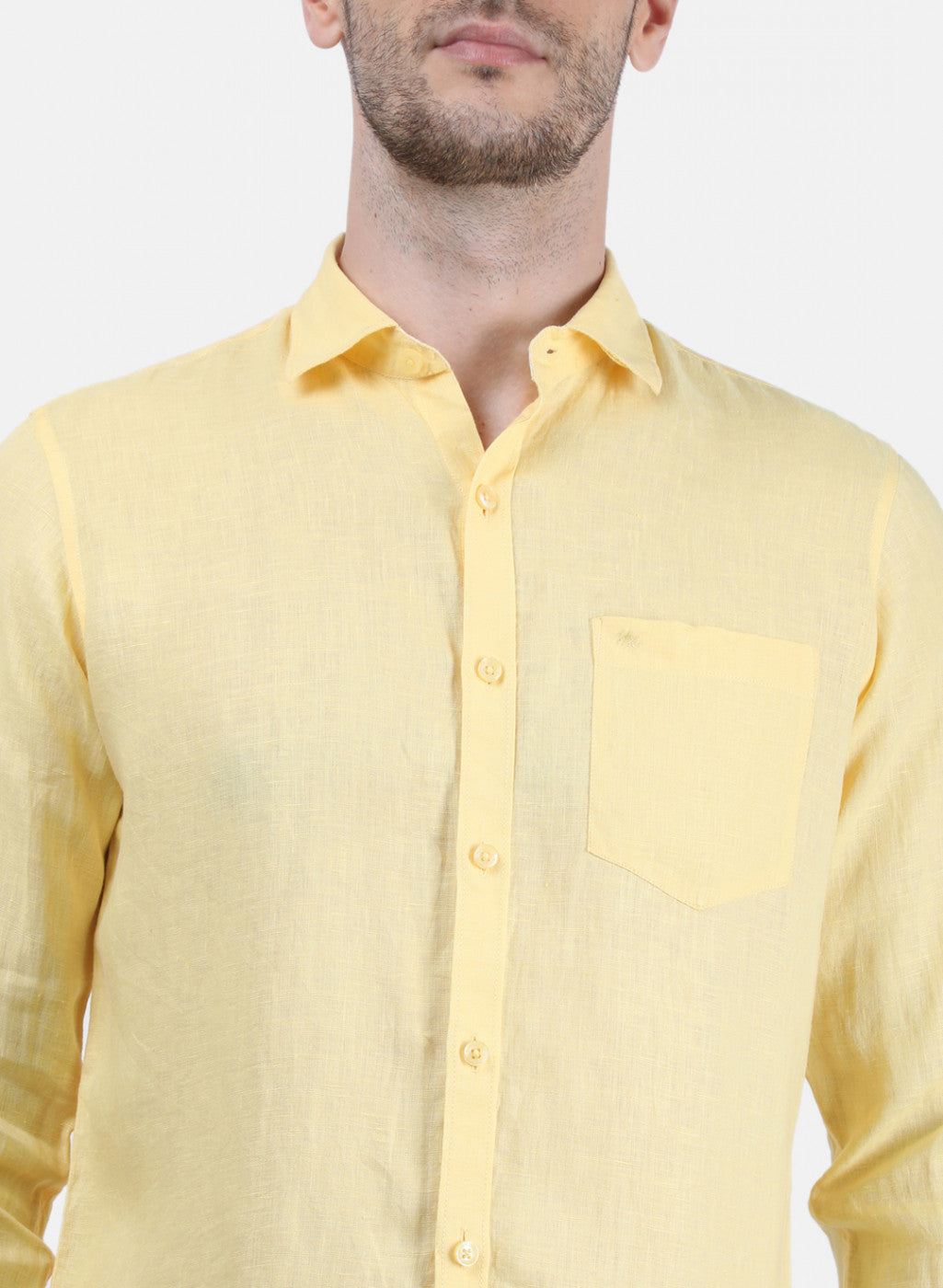 Men Yellow Solid Shirt