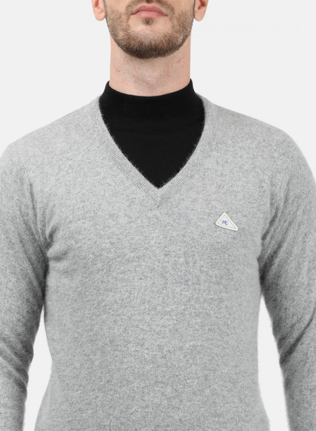Men Grey Solid Pullover