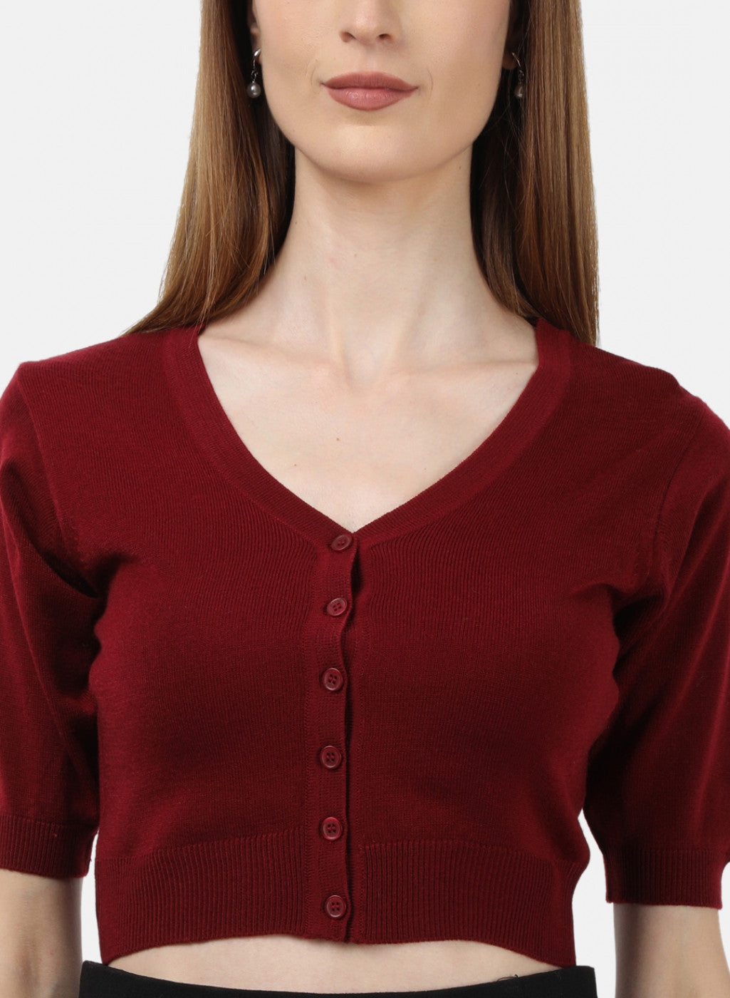 Women Maroon Solid Blouse