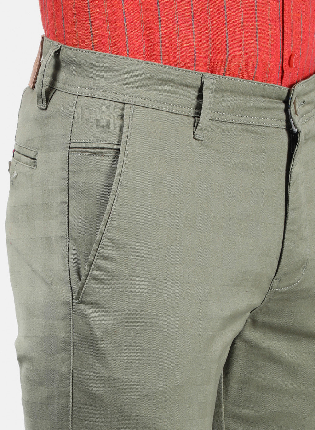 Men Green Check Trousers